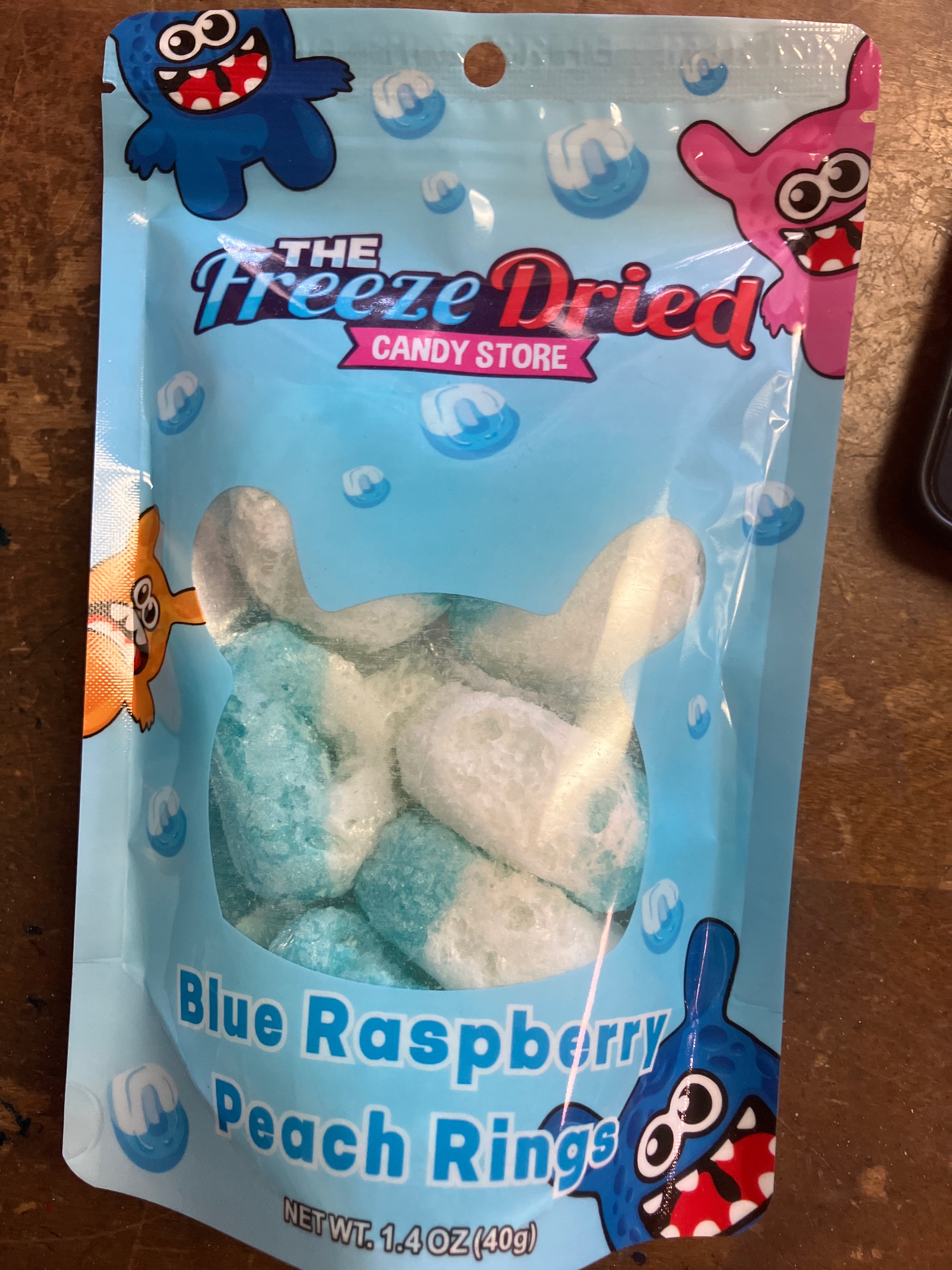 Freeze Dried Blue Raspberry Peach Rings