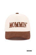 0101 Mommin’ Two Tone Corduroy Cap SI-28921: BROWN-192521 / OS