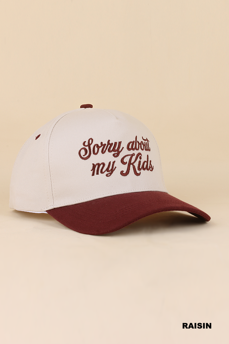 0519 Sorry About My Kids Two Tone Snapback Hat SI-29863: FLORAL-198971 / OS