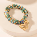 Boho Love Beaded Bracelet in Meadow Green: Meadow Green