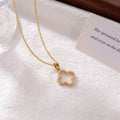 18K STAINLESS STEEL TARNISH FREE CLOVER NECKLACE | 40NK9680: Gold