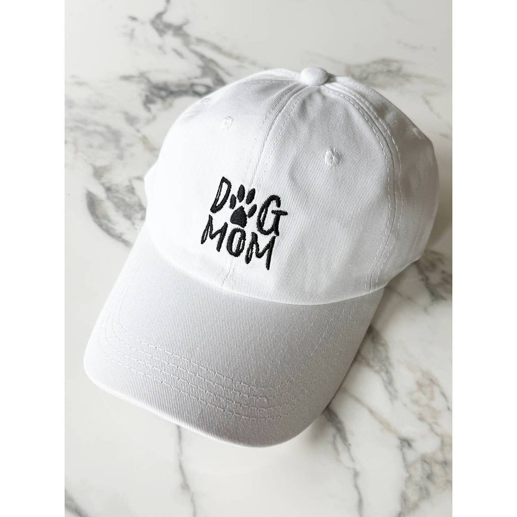 DOG MOM Embroidered Cotton Baseball Cap: PURPLE / ONE(6)