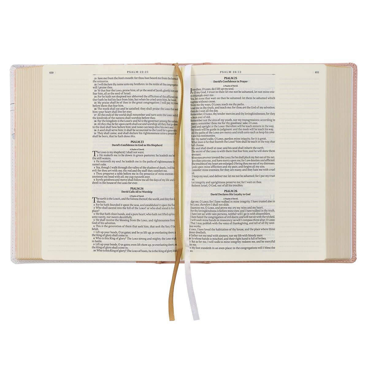 KJV Note-taking Bible Faux Leather HC, Pink Floral Printed