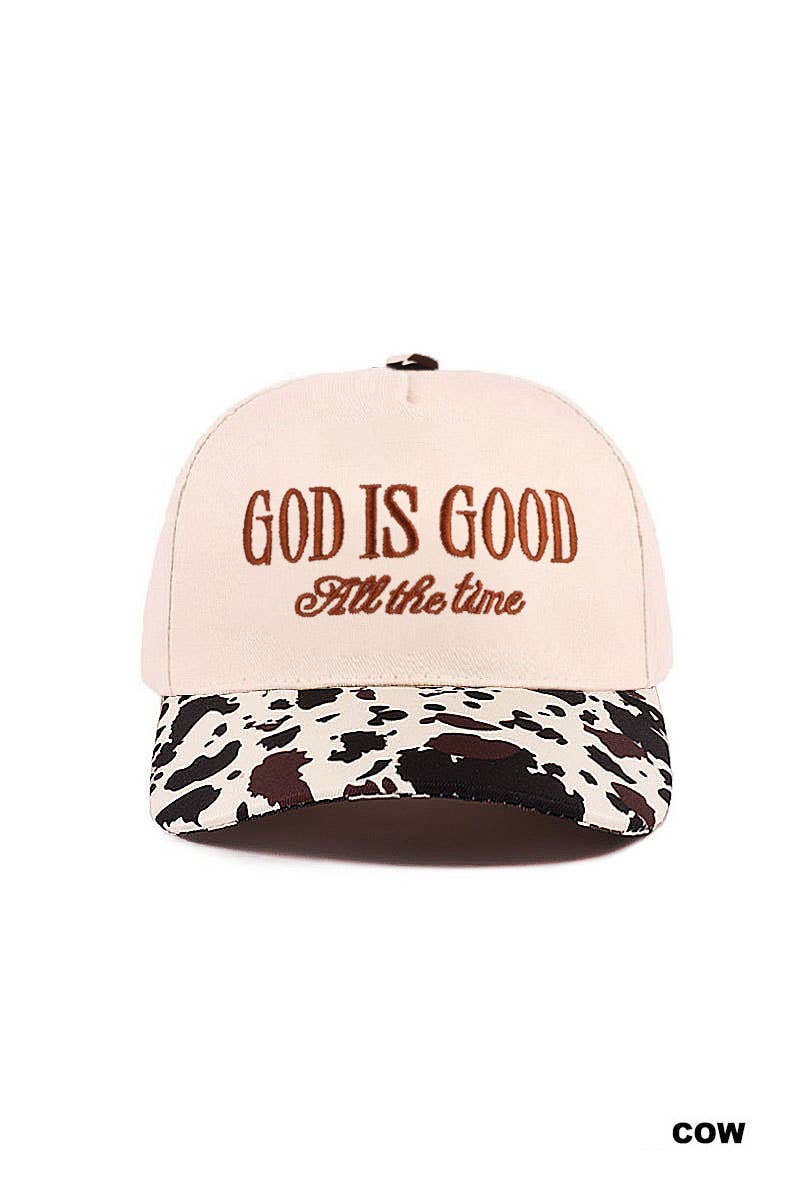 0718 God Is Good All The Time Two Tone Cap SI-28124: PAISLEY BLACK-198326 / OS