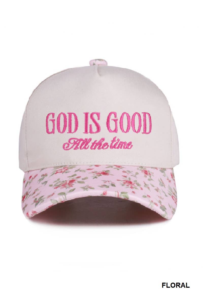 0718 God Is Good All The Time Two Tone Cap SI-28124: PAISLEY BLACK-198326 / OS