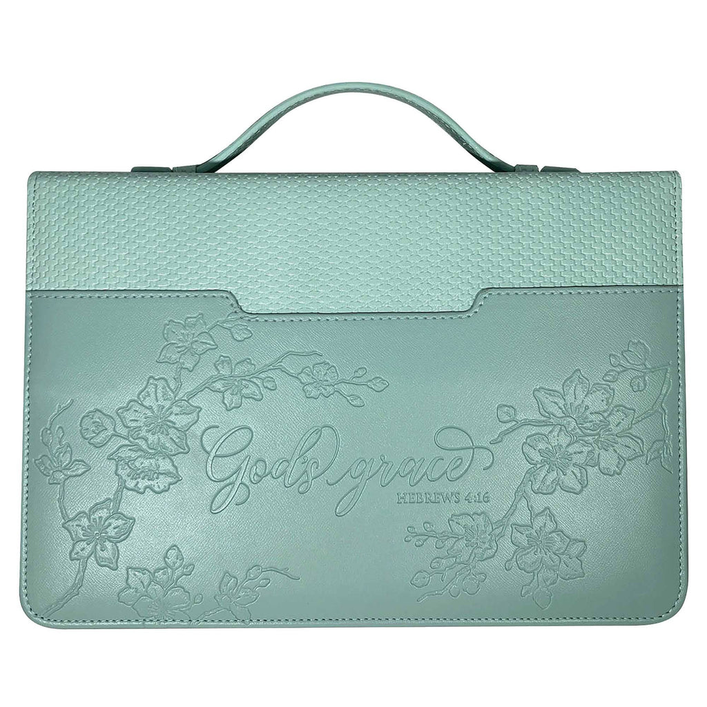 White Dove Bible Case Weave Gods Grace Mint Large