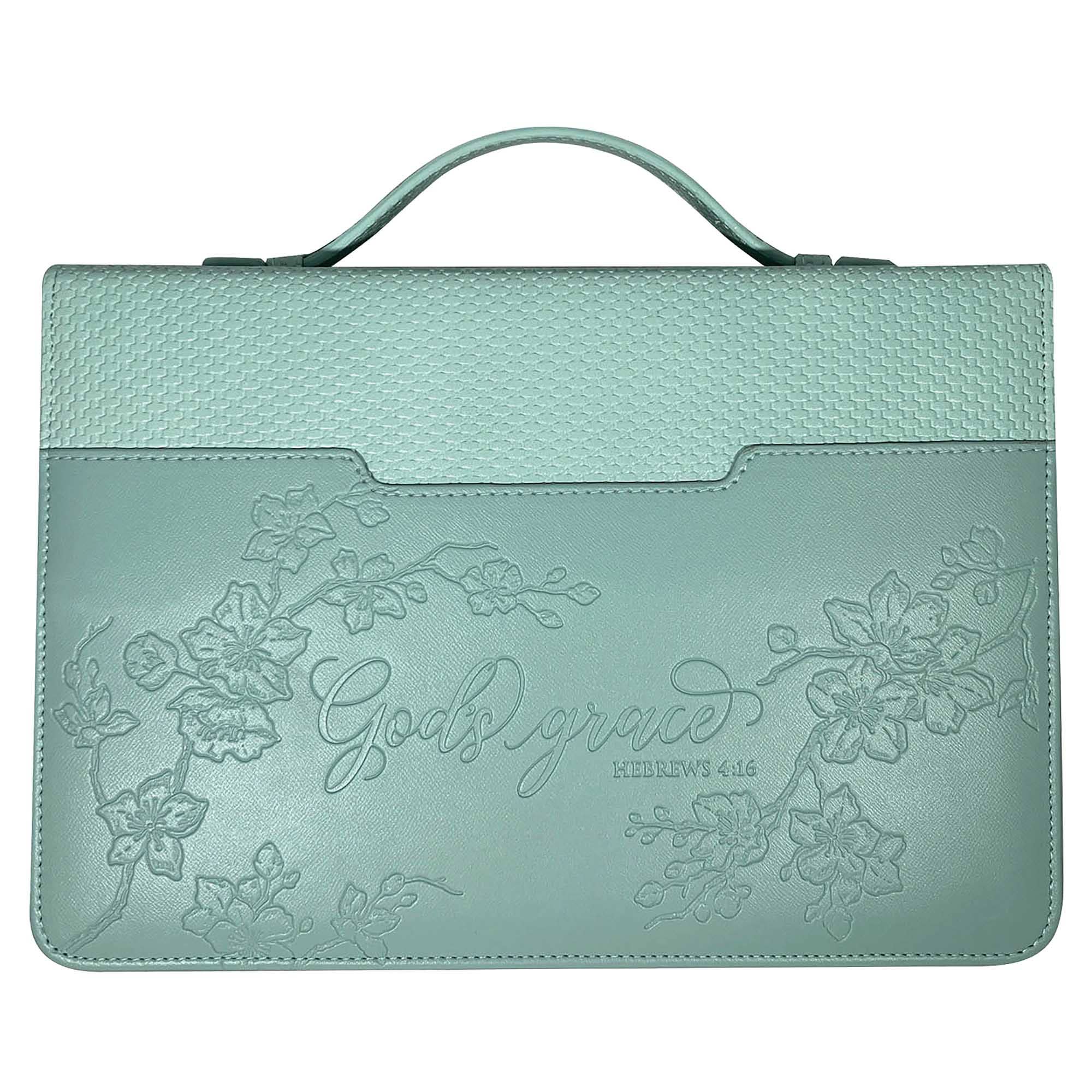 White Dove Bible Case Weave Gods Grace Mint Large