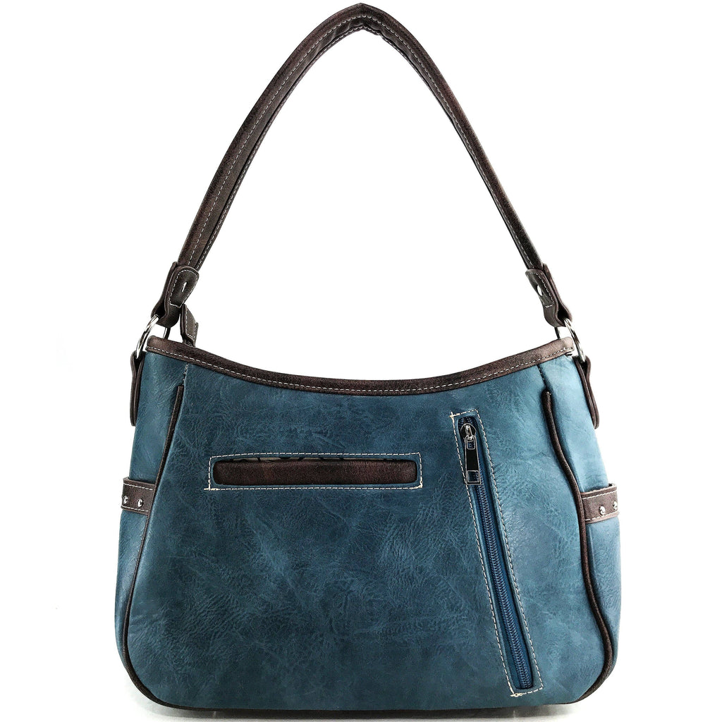 Bible Verse Philippians 4:13 Embroidery Handbag Hobo Bag: Black