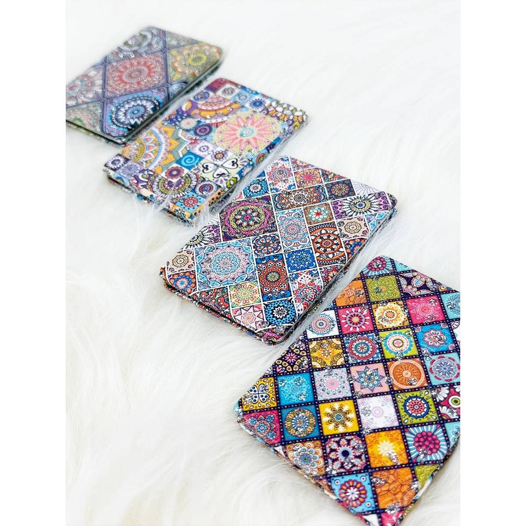 Mixed Pattern Double Sided Square Cosmetic Mirror: MIX COLOR / ONE(12)