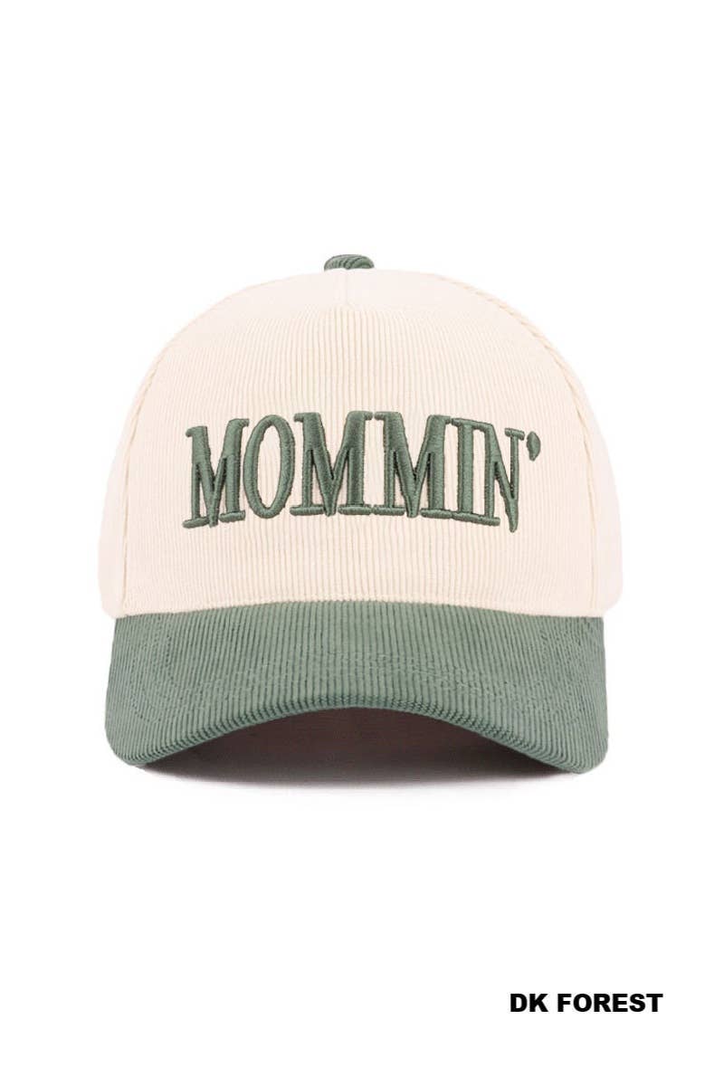0101 Mommin’ Two Tone Corduroy Cap SI-28921: BROWN-192521 / OS