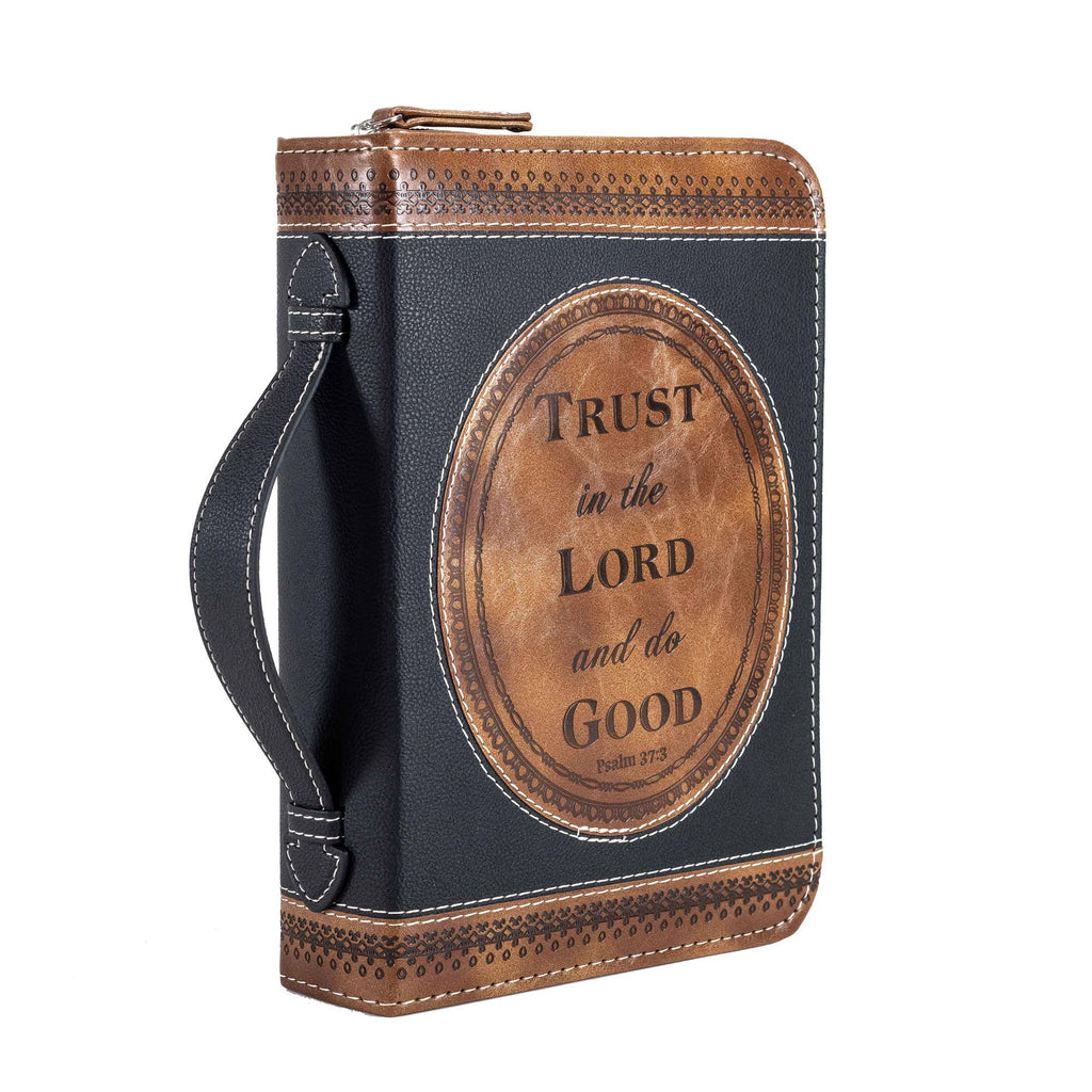 Divine Details: Bible Cover: Brown & Black Trust in the Lord: XXL