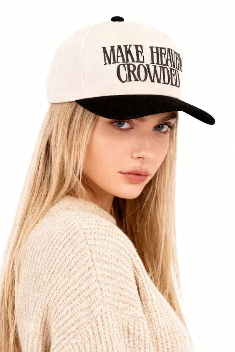 0427 Make Heaven Crowded Two Tone Canvas Cotton Cap SI-28815: PAISLEY BLACK-198532 / OS