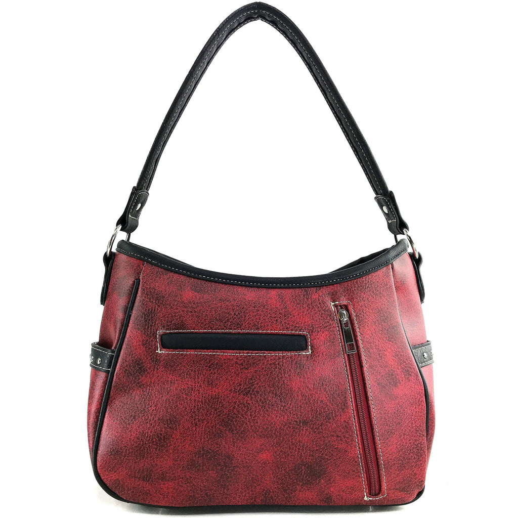 Bible Verse Philippians 4:13 Embroidery Handbag Hobo Bag: Black