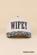 0519 Wifey Two Tone Snapback Hat SI-29856: PAISLEY BLACK-198901 / OS