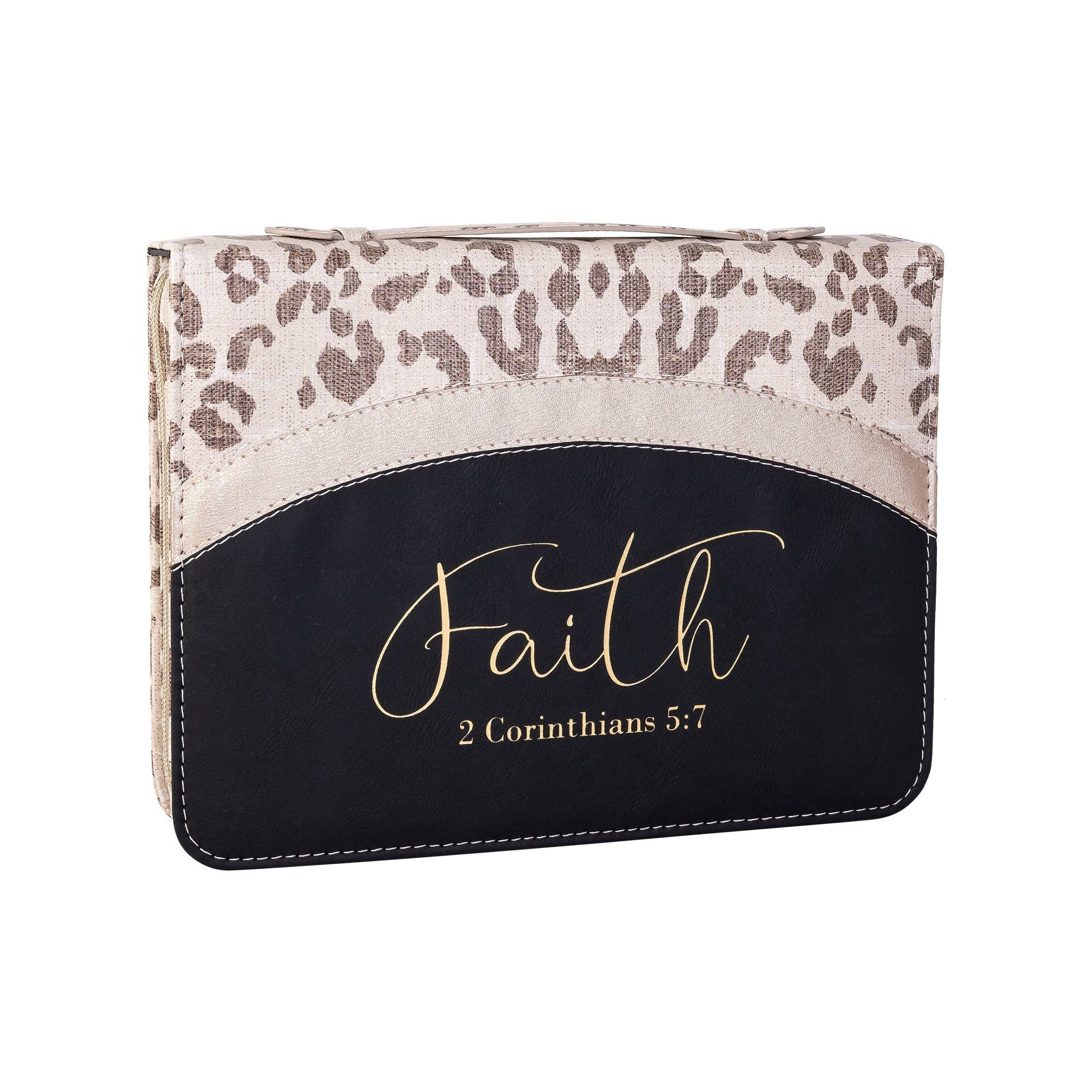 Divine Details: Bible Cover - Leopard w/Metallic Gold: XXL