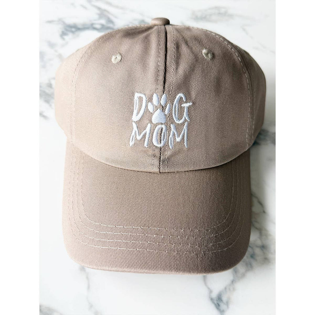 DOG MOM Embroidered Cotton Baseball Cap: PURPLE / ONE(6)