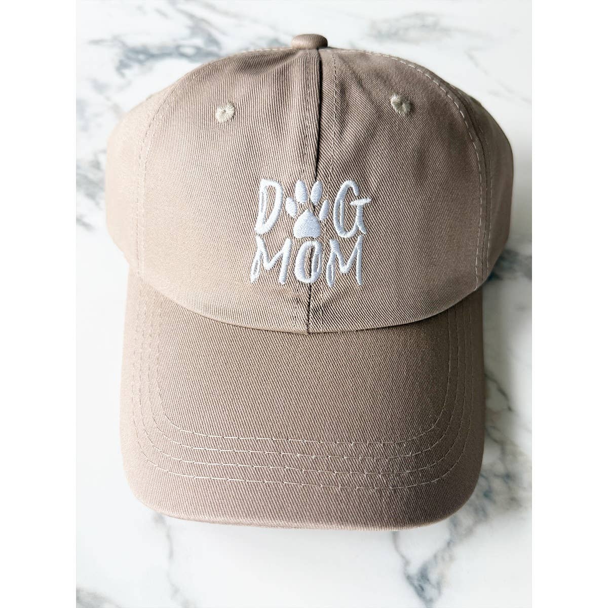 DOG MOM Embroidered Cotton Baseball Cap: PURPLE / ONE(6)