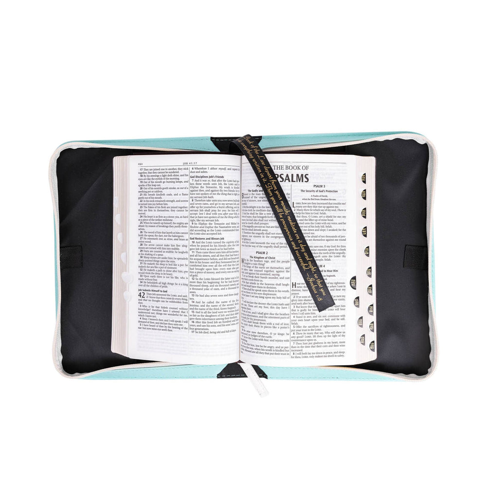 Bible Cover: Blessed, Teal/Blue: XXL