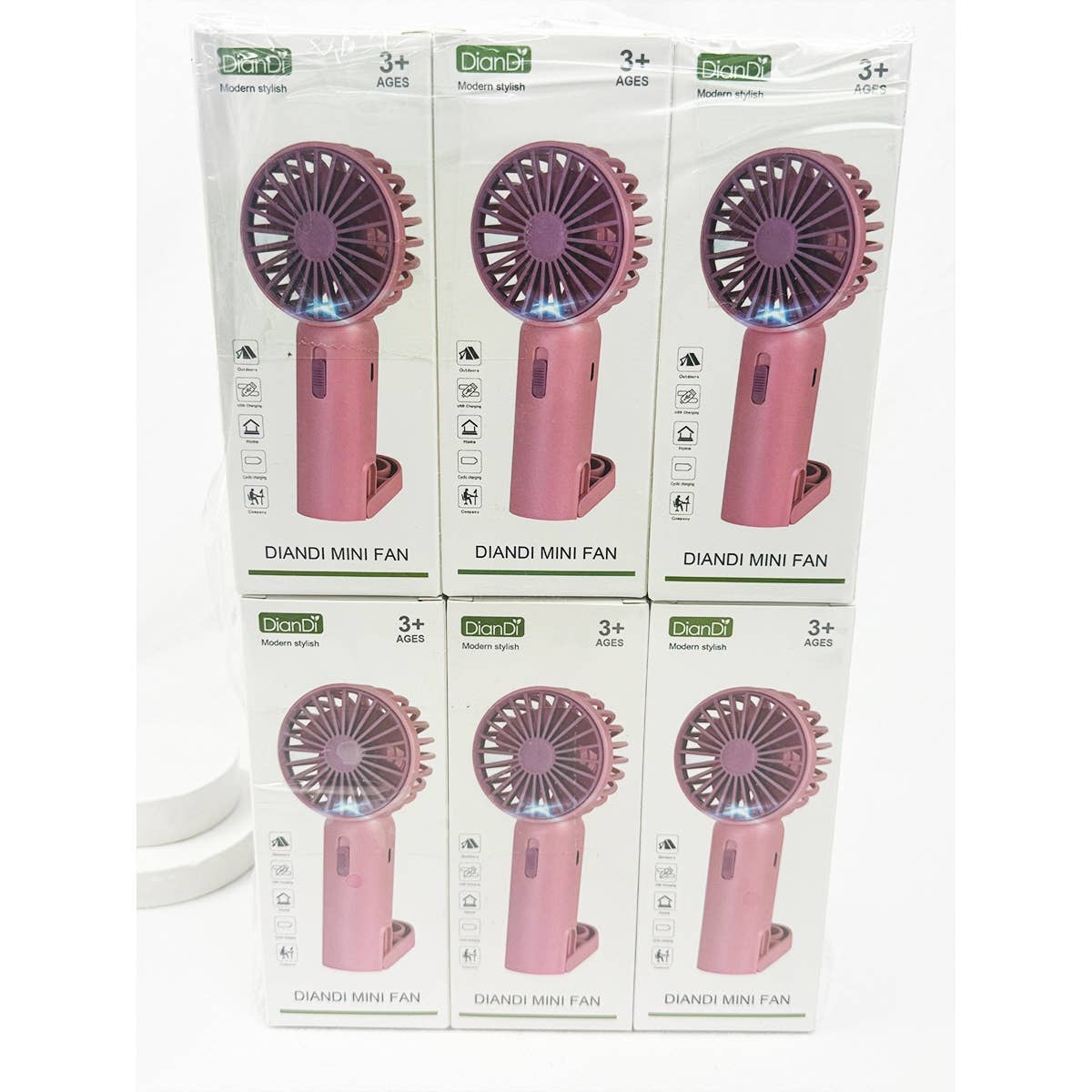 Portable Hand Fan with Pull out Stand: MIX COLOR / ONE(12)