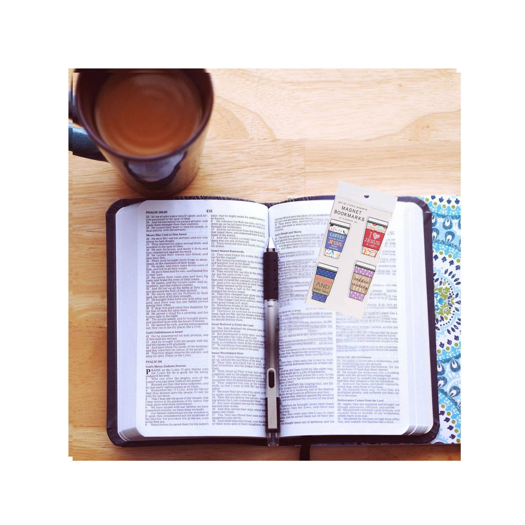 Magnet-Bookmark 4 Pc Coffee Vinyl