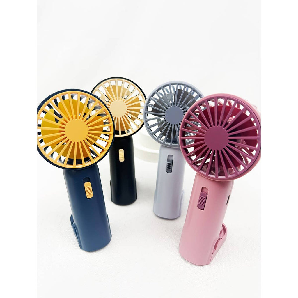 Portable Hand Fan with Pull out Stand: MIX COLOR / ONE(12)