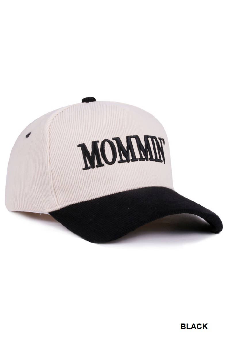 0101 Mommin’ Two Tone Corduroy Cap SI-28921: BROWN-192521 / OS