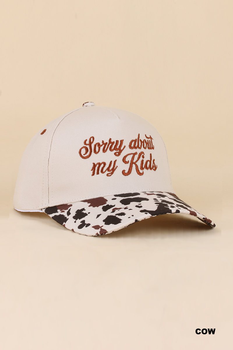 0519 Sorry About My Kids Two Tone Snapback Hat SI-29863: FLORAL-198971 / OS