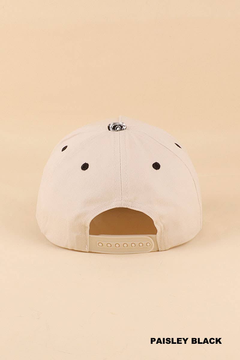 0519 Wifey Two Tone Snapback Hat SI-29856: PAISLEY BLACK-198901 / OS