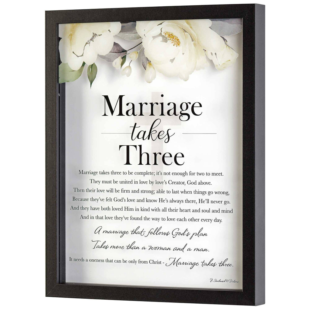 MARRIAGE TAKES THREE WALL DÉCOR BLACK