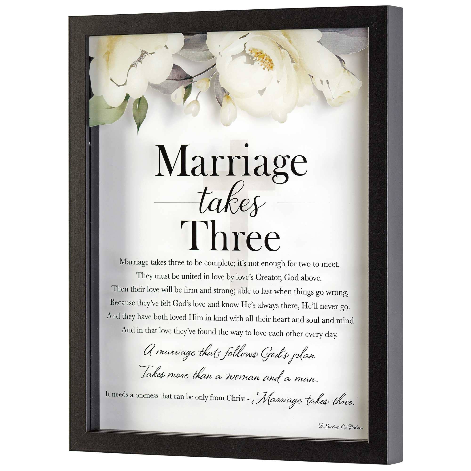 MARRIAGE TAKES THREE WALL DÉCOR BLACK