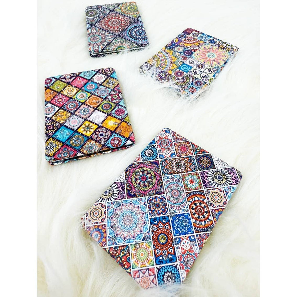 Mixed Pattern Double Sided Square Cosmetic Mirror: MIX COLOR / ONE(12)