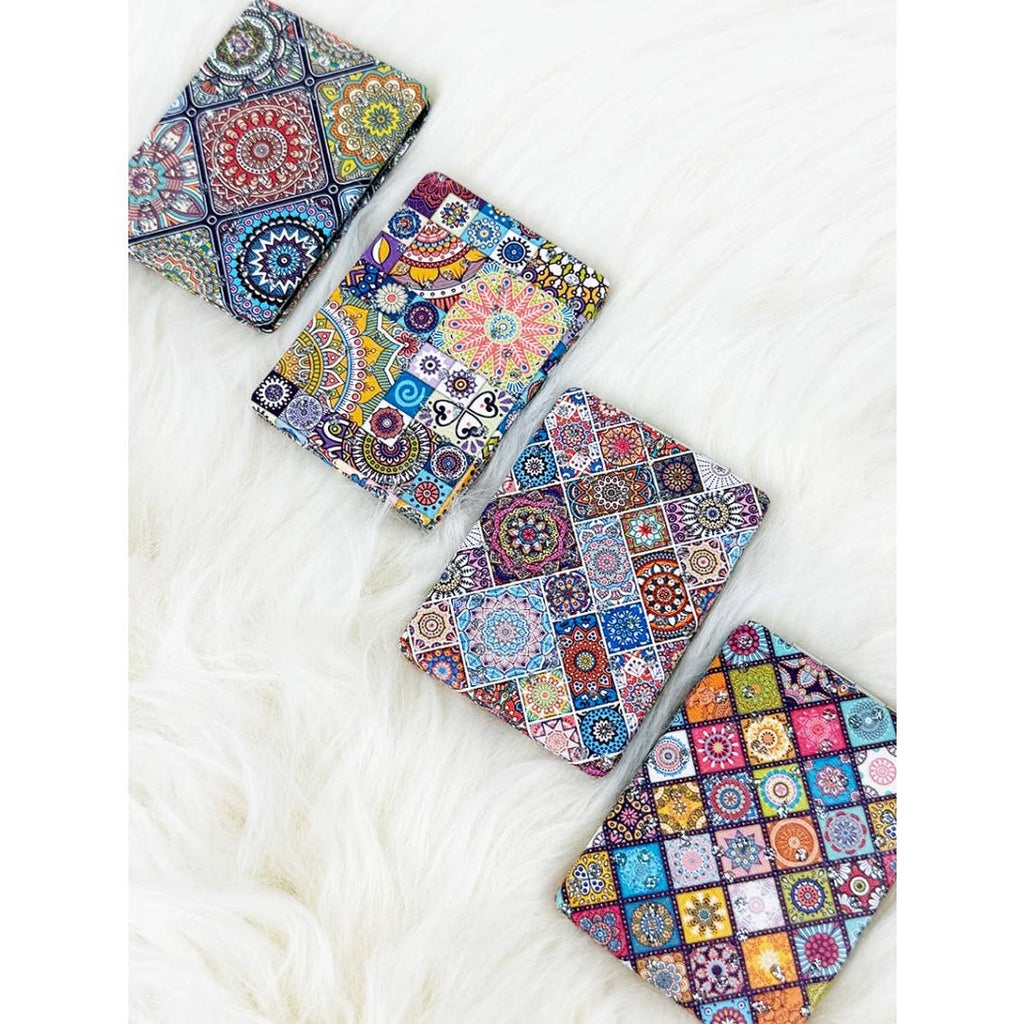 Mixed Pattern Double Sided Square Cosmetic Mirror: MIX COLOR / ONE(12)