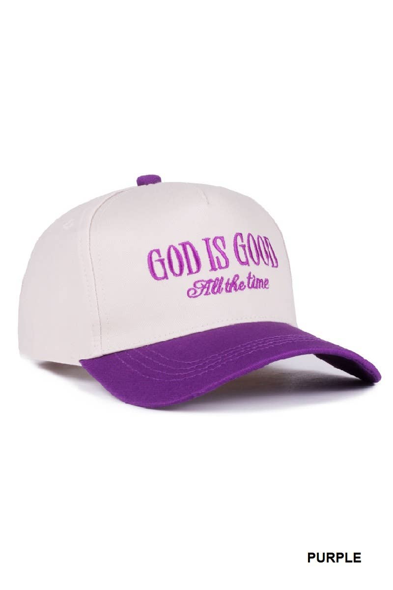 0718 God Is Good All The Time Two Tone Cap SI-28124: PAISLEY BLACK-198326 / OS