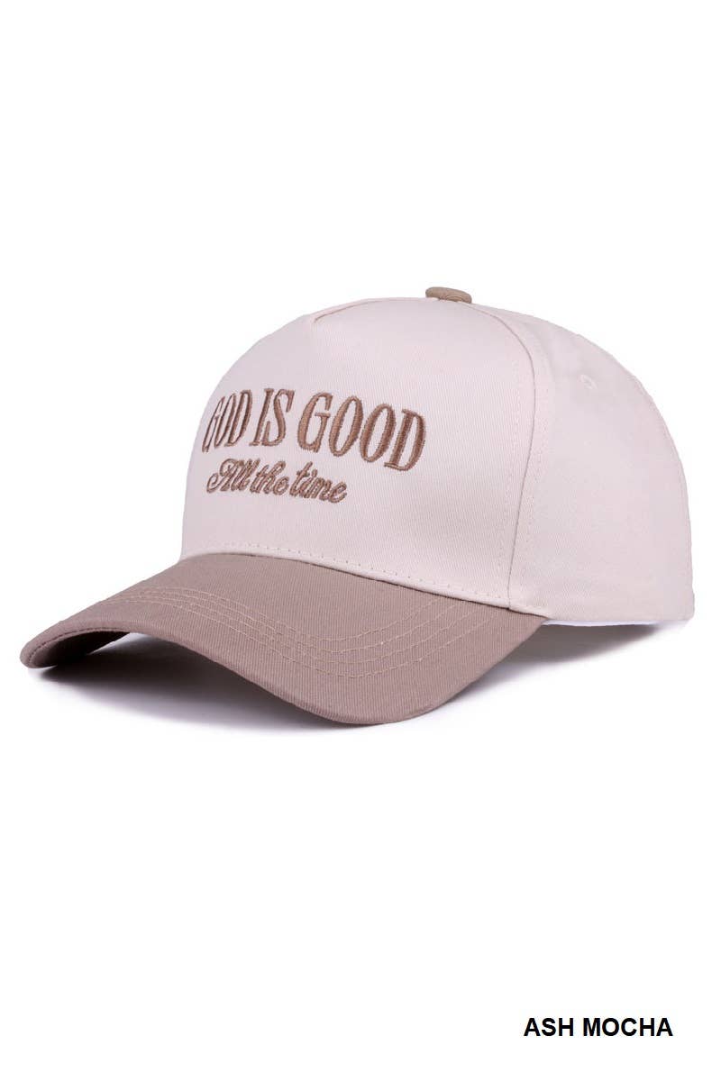 0718 God Is Good All The Time Two Tone Cap SI-28124: PAISLEY BLACK-198326 / OS