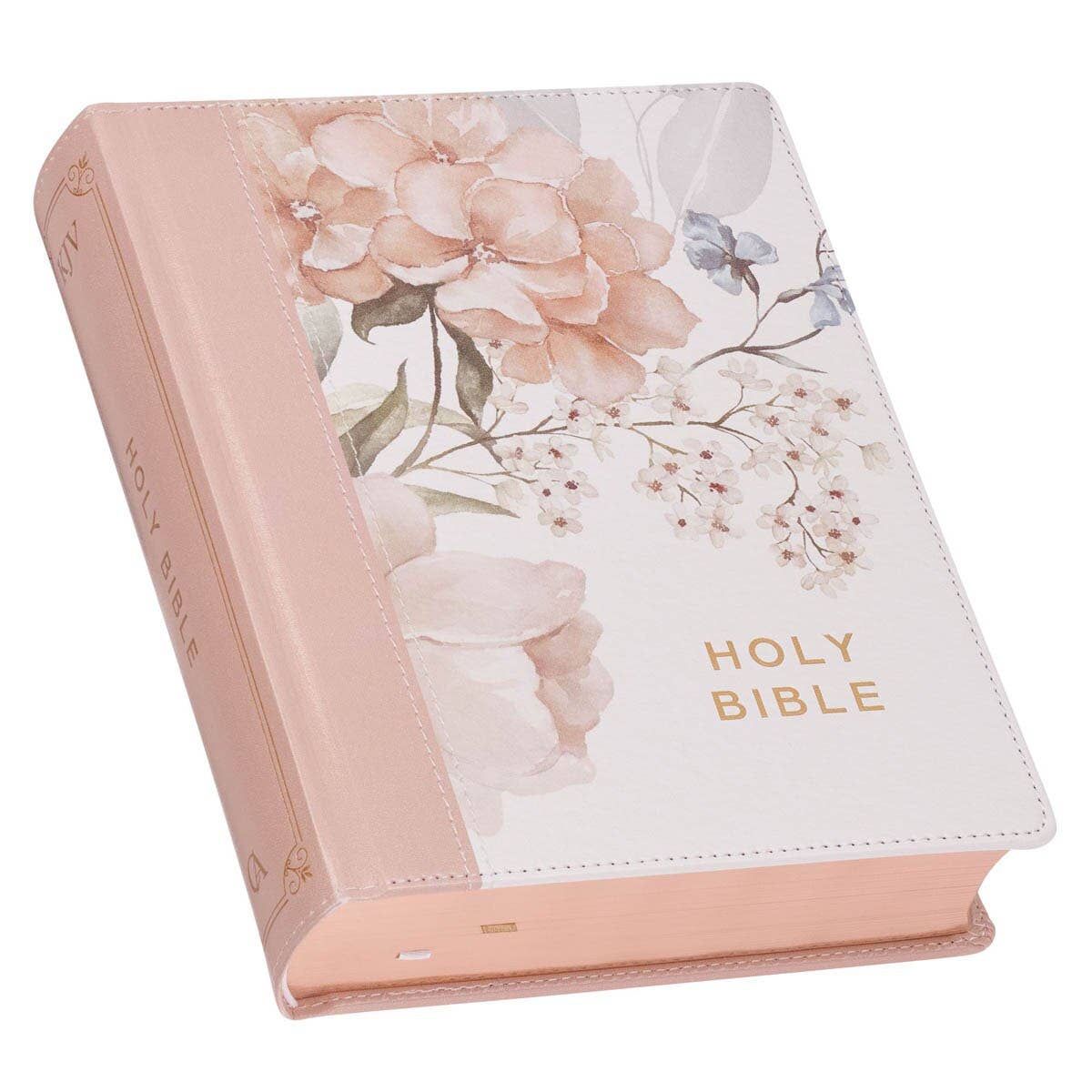 KJV Note-taking Bible Faux Leather HC, Pink Floral Printed